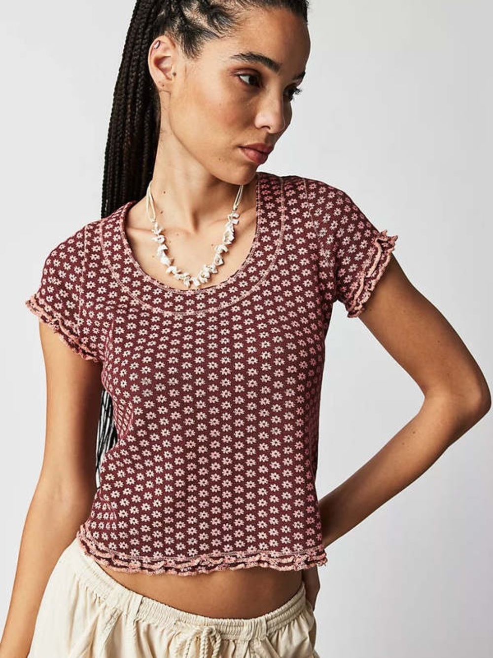 Free People Garner Tee - Pink and Red - Read Description